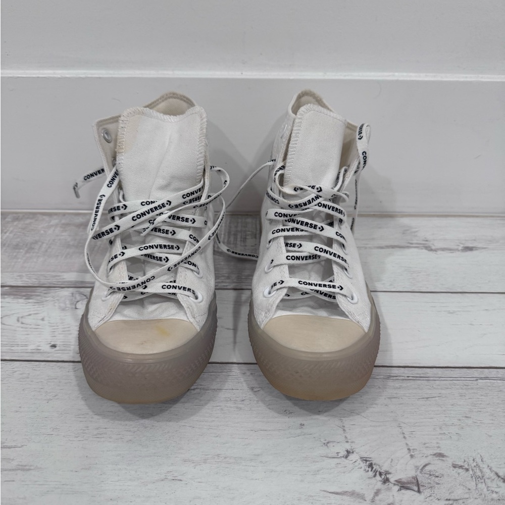 Converse Women's White and Tan High-Top Sneakers